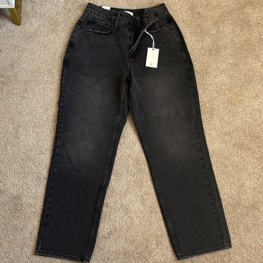 Good American Dark Gray Straight Leg Women's Jeans
